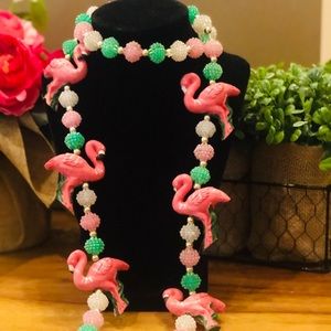 Long Handmade Flamingo Necklace